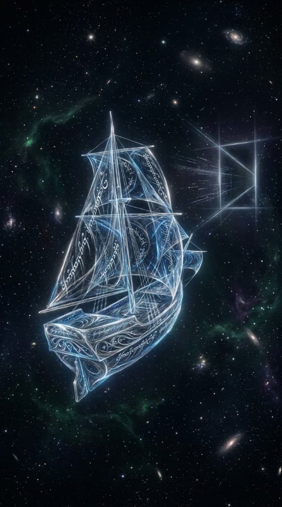 A luminous sailing ship navigating a starfield — a metaphor for disciplined engineering through uncertainty